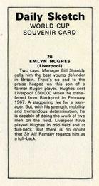 1970 Daily Sketch World Cup Souvenir #20 Emlyn Hughes Back