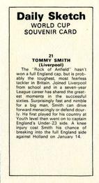 1970 Daily Sketch World Cup Souvenir #21 Tommy Smith Back