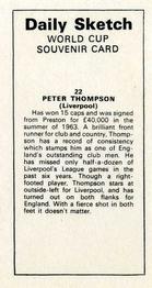 1970 Daily Sketch World Cup Souvenir #22 Peter Thompson Back