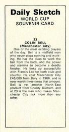 1970 Daily Sketch World Cup Souvenir #23 Colin Bell Back