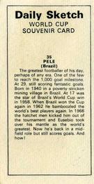 1970 Daily Sketch World Cup Souvenir #35 Pele Back