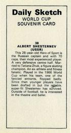 1970 Daily Sketch World Cup Souvenir #38 Albert Shesternev Back