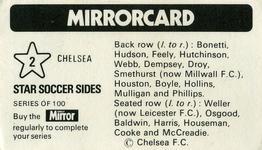 1971-72 The Mirror Mirrorcard Star Soccer Sides #2 Chelsea Back