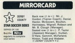 1971-72 The Mirror Mirrorcard Star Soccer Sides #5 Derby County Back