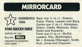 1971-72 The Mirror Mirrorcard Star Soccer Sides #7 Huddersfield Town Back