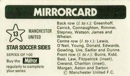 1971-72 The Mirror Mirrorcard Star Soccer Sides #13 Manchester United Back