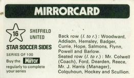 1971-72 The Mirror Mirrorcard Star Soccer Sides #16 Sheffield United Back