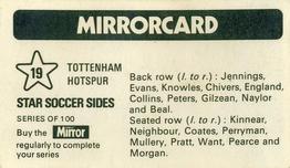 1971-72 The Mirror Mirrorcard Star Soccer Sides #19 Tottenham Hotspur Back