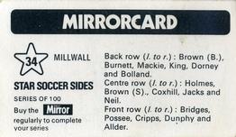 1971-72 The Mirror Mirrorcard Star Soccer Sides #34 Millwall Back