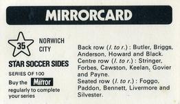 1971-72 The Mirror Mirrorcard Star Soccer Sides #35 Norwich City Back