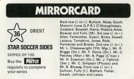 1971-72 The Mirror Mirrorcard Star Soccer Sides #36 Orient Back