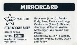1971-72 The Mirror Mirrorcard Star Soccer Sides #44 Watford Back
