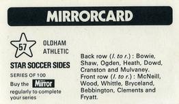 1971-72 The Mirror Mirrorcard Star Soccer Sides #57 Oldham Athletic Back