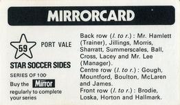 1971-72 The Mirror Mirrorcard Star Soccer Sides #59 Port Vale Back