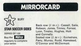 1971-72 The Mirror Mirrorcard Star Soccer Sides #72 Bury Back