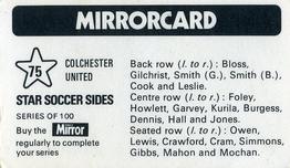 1971-72 The Mirror Mirrorcard Star Soccer Sides #75 Colchester United Back