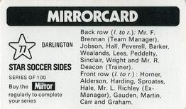 1971-72 The Mirror Mirrorcard Star Soccer Sides #77 Darlington Back