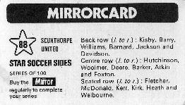 1971-72 The Mirror Mirrorcard Star Soccer Sides #88 Scunthorpe United Back