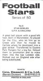 1974-75 Bassett & Co. Football Stars #5 Stan Bowles Back