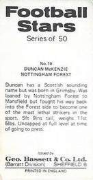 1974-75 Bassett & Co. Football Stars #16 Duncan McKenzie Back