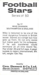 1974-75 Bassett & Co. Football Stars #17 Mick Channon Back