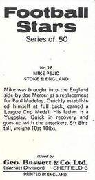 1974-75 Bassett & Co. Football Stars #18 Mike Pejic Back