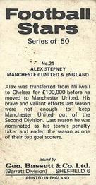 1974-75 Bassett & Co. Football Stars #21 Alex Stepney Back