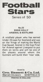 1974-75 Bassett & Co. Football Stars #23 Eddie Kelly Back