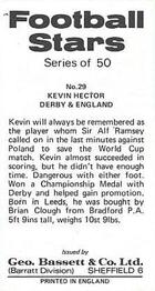 1974-75 Bassett & Co. Football Stars #29 Kevin Hector Back