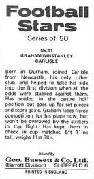 1974-75 Bassett & Co. Football Stars #41 Graham Winstanley Back