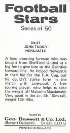 1974-75 Bassett & Co. Football Stars #47 John Tudor Back