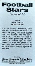 1974-75 Bassett & Co. Football Stars #50 David Mills Back
