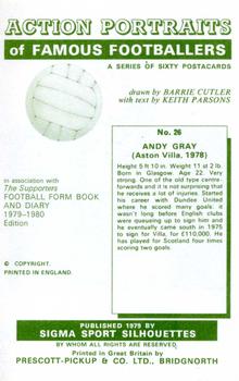 1979 Sigma Sport Silhouettes #26 Andy Gray Back