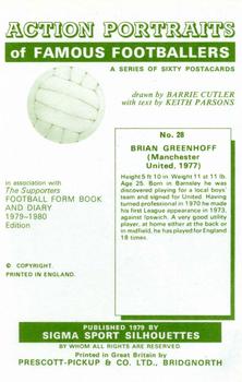 1979 Sigma Sport Silhouettes #28 Brian Greenhoff Back