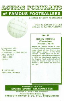 1979 Sigma Sport Silhouettes #31 Glenn Hoddle Back