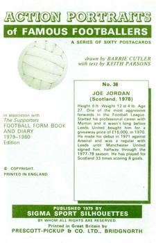 1979 Sigma Sport Silhouettes #36 Joe Jordan Back