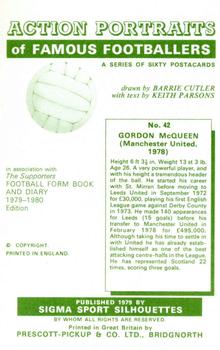 1979 Sigma Sport Silhouettes #42 Gordon McQueen Back
