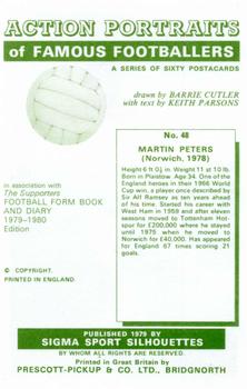 1979 Sigma Sport Silhouettes #48 Martin Peters Back