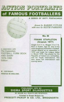 1979 Sigma Sport Silhouettes #53 Frank Stapleton Back