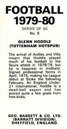 1979-80 Bassett & Co. Football #6 Glenn Hoddle Back
