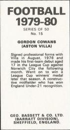 1979-80 Bassett & Co. Football #15 Gordon Cowans Back