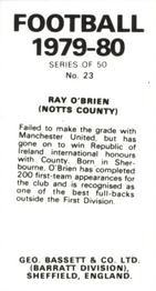 1979-80 Bassett & Co. Football #23 Ray O'Brien Back