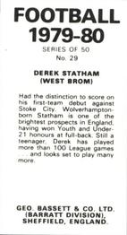 1979-80 Bassett & Co. Football #29 Derek Statham Back