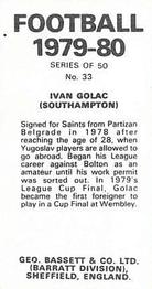 1979-80 Bassett & Co. Football #33 Ivan Golac Back