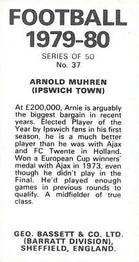 1979-80 Bassett & Co. Football #37 Arnold Muhren Back