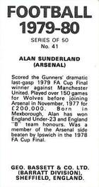 1979-80 Bassett & Co. Football #41 Alan Sunderland Back