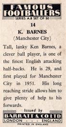1960 Barratt & Co. Famous Footballers (A8) #14 Ken Barnes Back