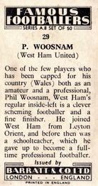 1960 Barratt & Co. Famous Footballers (A8) #29 Phil Woosnam Back