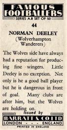 1960 Barratt & Co. Famous Footballers (A8) #44 Norman Deeley Back
