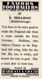 1960 Barratt & Co. Famous Footballers (A8) #47 Edwin Holliday Back